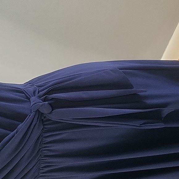 Nik and Nash Navy Blue V-Neck Mock Wrap Sleeveless Summer Dress - Size S - Picture 5 of 11